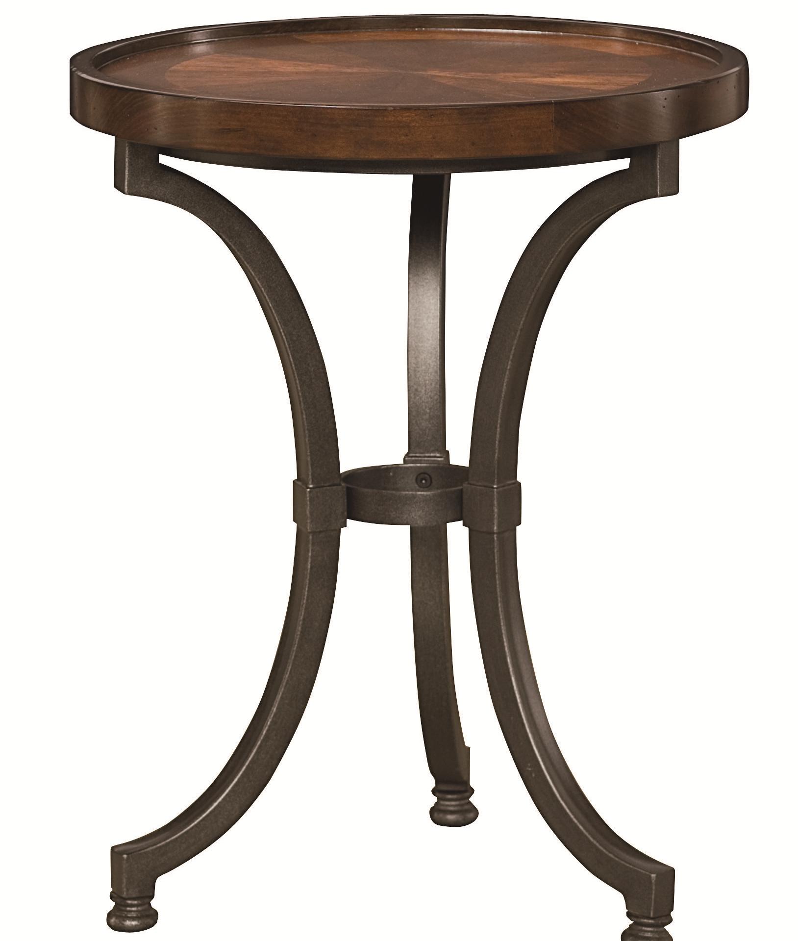 Hammary Barrow 358916 Round Chairside Table with Metal Base Hudson's